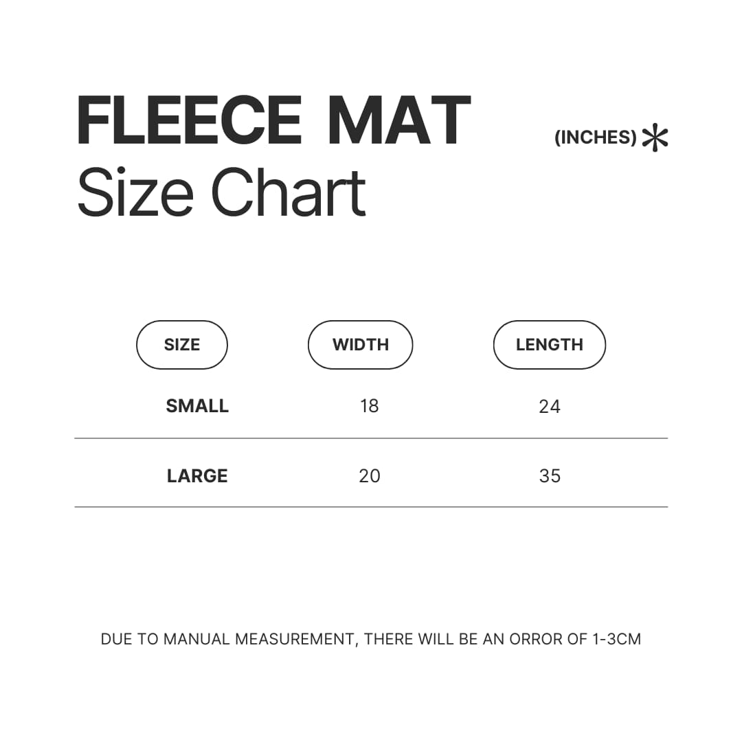Fleece Mat Size Chart - The Smiths Merch